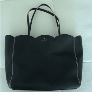 Black Leather Kate Spade Tote Bag
